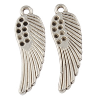 Tibetan Style Pendant Rhinestone Setting, Wing Shape, antique silver color plated, nickel, lead & cadmium free, 8x26x1.50mm, Hole:Approx 1mm, Inner Diameter:Approx 1mm, Approx 833PCs/KG, Sold By KG