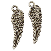 Wing Shaped Tibetan Style Pendants, antique silver color plated, nickel, lead & cadmium free, 7.50x26x2mm, Hole:Approx 1.5mm, Approx 1299PCs/KG, Sold By KG
