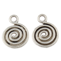 Tibetan Style Flat Round Pendants, antique silver color plated, nickel, lead & cadmium free, 13x18x1mm, Hole:Approx 2.5mm, Approx 1087PCs/KG, Sold By KG