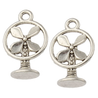 Tibetan Style Tool Pendants, Fan, antique silver color plated, nickel, lead & cadmium free, 11x18x4.50mm, Hole:Approx 1.5mm, Approx 1333PCs/KG, Sold By KG