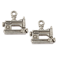 Tibetan Style Tool Pendants, Sewing Machine, antique silver color plated, nickel, lead & cadmium free, 15x15.50x2.50mm, Hole:Approx 1.5mm, Approx 781PCs/KG, Sold By KG