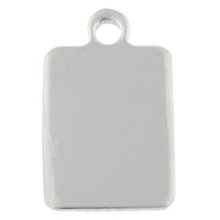 Stainless Steel Tag Charm Rectangle hand polished laser pattern & Customized original color Approx 3mm Sold By Bag