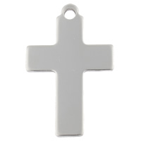 Stainless Steel Tag Charm Cross hand polished laser pattern & Customized original color Approx 2.5mm Sold By Bag