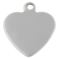 Stainless Steel Tag Charm Heart hand polished laser pattern & Customized original color Approx 2.5mm Sold By Bag