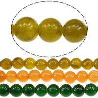 Qinghai Jade Perle, rund, verschiedene Größen vorhanden, keine, Bohrung:ca. 1mm, Länge:ca. 16 ZollInch, verkauft von Menge