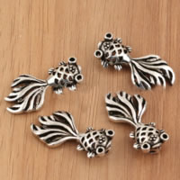 Thailand Sterling Silver Pendants, Goldfish, hollow, 12.40x25mm, Hole:Approx 1.8mm, 15PCs/Lot, Sold By Lot