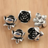 Thailand Sterling Silver Pendants, Flower, 15x14.20mm, Hole:Approx 2.5mm, 10PCs/Lot, Sold By Lot