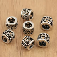 Thailand Sterling Silver Beads, Drum, hollow, 5x4.40mm, Hole:Approx 2.8mm, 100PCs/Lot, Sold By Lot