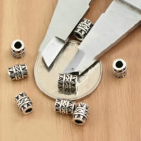 Thailand Sterling Silver Beads, Column, 5x6.90mm, Hole:Approx 2.5mm, 50PCs/Lot, Sold By Lot