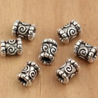 Ταϊλάνδη Sterling Silver Beads, Στήλη, 5x6.10mm, Τρύπα:Περίπου 2.1mm, 60PCs/Παρτίδα, Sold Με Παρτίδα