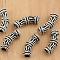 Thailand Sterling Silver Curved Tube Beads, hollow, 14x4.50mm, Hole:Approx 2.4mm, 50PCs/Lot, Sold By Lot