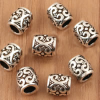 Thailand Sterling Silver European Bead, Drum, without troll, 8.70x9mm, Hole:Approx 4.8mm, 30PCs/Lot, Sold By Lot