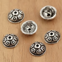 Thaiföld Ezüst gyöngy Caps, Kupola, 7x3mm, Lyuk:Kb 1mm, 100PC-k/Lot, Által értékesített Lot