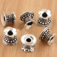 Thaiföld Ezüst gyöngy Caps, kétoldalas, 10x7.50mm, Lyuk:Kb 2.8mm, 20PC-k/Lot, Által értékesített Lot