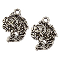 Tibetan Style Animal Pendants, Fish, antique silver color plated, nickel, lead & cadmium free, 13x18x2mm, Hole:Approx 1mm, Approx 1471PCs/KG, Sold By KG