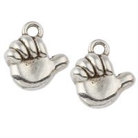 Tibetan Style Hand Pendants, antique silver color plated, nickel, lead & cadmium free, 11x13x4mm, Hole:Approx 1.5mm, Approx 1227PCs/KG, Sold By KG