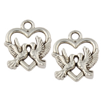 Tibetan Style Animal Pendants, Dove, antique silver color plated, nickel, lead & cadmium free, 16x19x3mm, Hole:Approx 2mm, Approx 714PCs/KG, Sold By KG