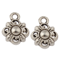 Tibetan Style Flower Pendants, antique silver color plated, nickel, lead & cadmium free, 11x14x3mm, Hole:Approx 1mm, Approx 2041PCs/KG, Sold By KG