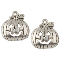 New Hot Halloween Jewelry and Decor, Tibetan Style, Pumpkin, antique silver color plated, Halloween Jewelry Gift, nickel, lead & cadmium free, 15.50x18x3mm, Hole:Approx 1mm, Approx 877PCs/KG, Sold By KG