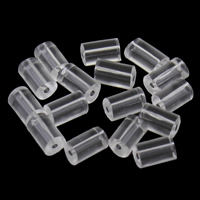Plastic Ear Nut Component, Tube, transparent, 2.5x4mm, Hole:Approx 0.5mm, 10000PCs/Bag, Sold By Bag