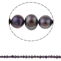 Barocco coltivate in acqua dolce Perla, perla d'acquadolce coltivata naturalmente, viola scuro, 8-9mm, Foro:Appross. 0.8mm, Venduto per Appross. 15.3 pollice filo