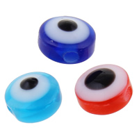 Resin Evil Eye Beads, Flat Round, different size for choice, more colors for choice, Hole:Approx 1-2mm, 2Bags/Lot, 1000PCs/Bag, Sold By Lot