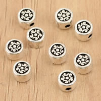Ταϊλάνδη Sterling Silver Beads, Flat Γύρος, 4.50x3.10mm, Τρύπα:Περίπου 1mm, 70PCs/Παρτίδα, Sold Με Παρτίδα