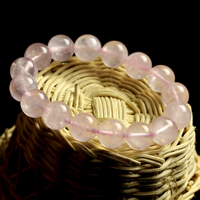 quartz rose bracelet, Rond, naturel, normes différentes pour le choix, Longueur:Environ 7.5 pouce, Vendu par lot