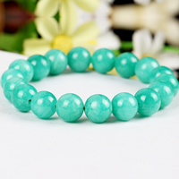 Natural Amazonite Bracelets, Round, different length for choice & different size for choice, 6PCs/Lot, Sold By Lot