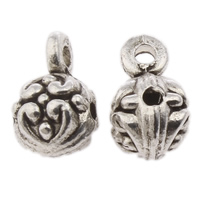Tibetan Style Bail Beads, Round, antique silver color plated, nickel, lead & cadmium free, 7x12mm, Hole:Approx 1mm, Approx 794PCs/KG, Sold By KG