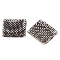 Tibetan Style Jewelry Beads, Rectangle, antique silver color plated, nickel, lead & cadmium free, 10x9x4mm, Hole:Approx 1mm, Approx 690PCs/KG, Sold By KG