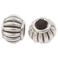 Halloween Jewelry Bead, Tibetan Style, Pumpkin, antique silver color plated, Halloween Jewelry Gift & corrugated, nickel, lead & cadmium free, 5x6mm, Hole:Approx 2mm, Approx 2326PCs/KG, Sold By KG