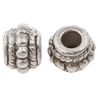 Tibetan Style European Beads, Drum, antique silver color plated, nickel, lead & cadmium free, 8x6mm, Hole:Approx 4.7mm, Approx 962PCs/KG, Sold By KG