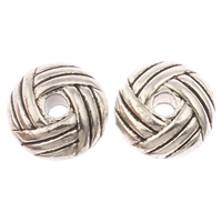 Tibetan Style Flat Beads, Flat Round, antique silver color plated, nickel, lead & cadmium free, 10x4.5mm, Hole:Approx 1.5mm, Approx 649PCs/KG, Sold By KG