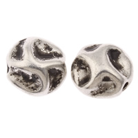 Tibetan Style Jewelry Beads, Nuggets, antique silver color plated, nickel, lead & cadmium free, 9.50x9.50x7mm, Hole:Approx 1mm, Approx 625PCs/KG, Sold By KG