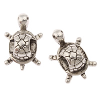 Tibetan Style European Beads, Turtle, antique silver color plated, without troll, nickel, lead & cadmium free, 13x18x6.50mm, Hole:Approx 4mm, Approx 562PCs/KG, Sold By KG