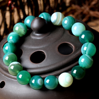 Lace Agate Bracelet, Round, natural, different size for choice, green, Length:Approx 7.5 Inch, Sold By Lot