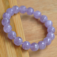 Amethyst Bracelet, Round, natural, February Birthstone & different size for choice & faceted, Length:Approx 7.5 Inch, Sold By Lot