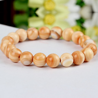 Fluted Giant Bracelet, Round, natural, 9mm, 21PCs/Strand, Sold Per Approx 7.5 Inch Strand