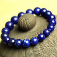 Natural Lapis Lazuli Bracelets, Round, different size for choice, Sold By Strand