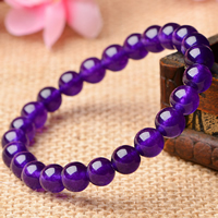 Dyed Marble Bracelet, Round, different size for choice, purple, Sold By Lot