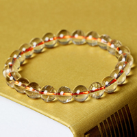 perles de citrine bracelet, Rond, naturel, Novembre Birthstone & normes différentes pour le choix, Longueur:Environ 7.5 pouce, Vendu par lot