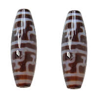 Natural Tibetan Agate Dzi Beads Oval nectar & two tone Grade AAA Approx 2mm Sold By PC