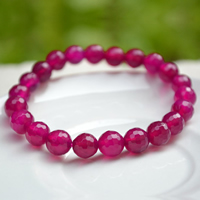 Rose Agate Bracelet, Round, natural, different size for choice & faceted, Length:Approx 7.5 Inch, Sold By Lot