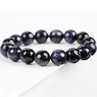Natural Blue Goldstone Bracelets, Round, different size for choice, Sold By Lot