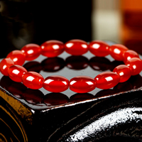 Bracelets en Agate rouge, ovale, naturel, 8x12mm, Longueur:Environ 7.5 pouce, 10Strandstoron/lot, 15PC/brin, Vendu par lot