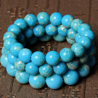 Impression Jasper Bracelet, Round, natural, different size for choice, blue, Sold By Lot