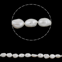 Barock kultivierten Süßwassersee Perlen, Natürliche kultivierte Süßwasserperlen, natürlich, weiß, Grad AAA, 12-13mm, Bohrung:ca. 0.8mm, verkauft per ca. 16.1 ZollInch Strang