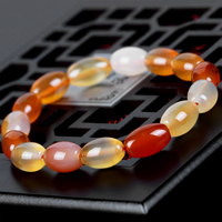 Red Agate Bracelets, Oval, 8x12mm, Length:Approx 7.5 Inch, 10Strands/Lot, 15PCs/Strand, Sold By Lot