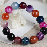 Rainbow Agate Bracelet, Round, natural, different size for choice & faceted, Length:Approx 7.5 Inch, Sold By Lot